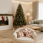 Festive Christmas pillow cover with candy cane motif and soft polyester fabric