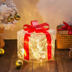 LED Christmas Gift Box with 100 Warm White Lights