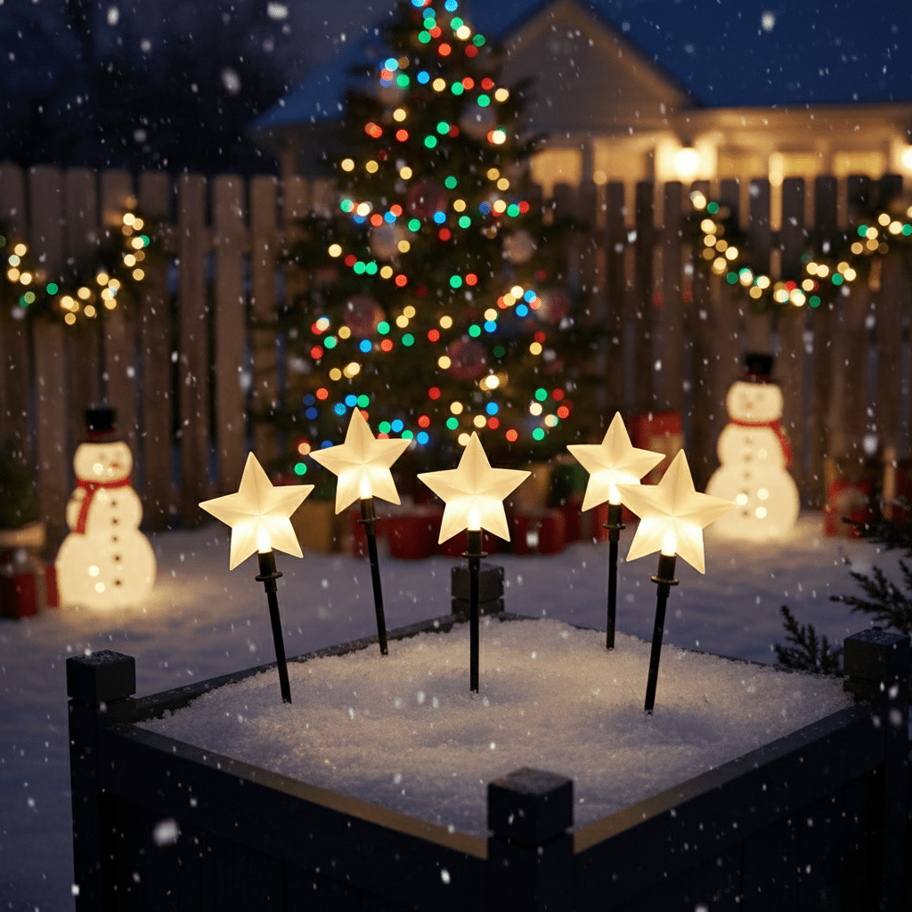 Decorative LED Pathway Lights for Christmas Gardens