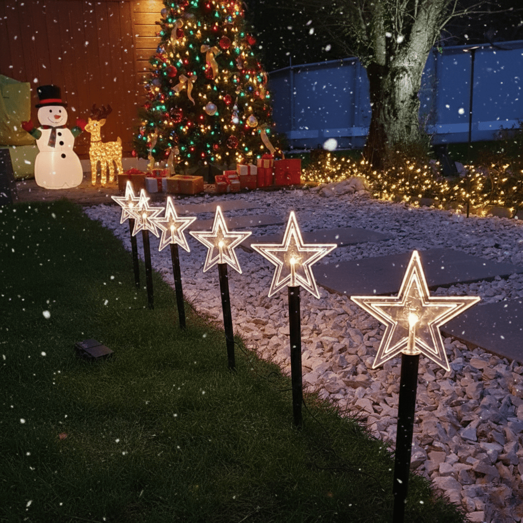 Decorative LED Pathway Lights for Christmas Gardens
