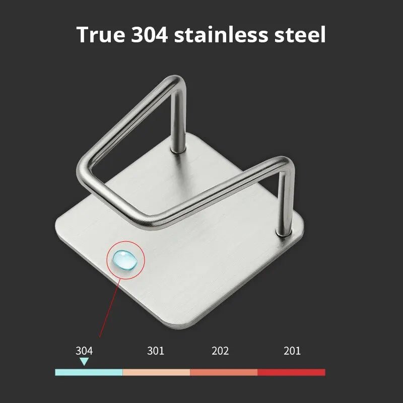 Space-saving stainless steel sponge holder for sinks
