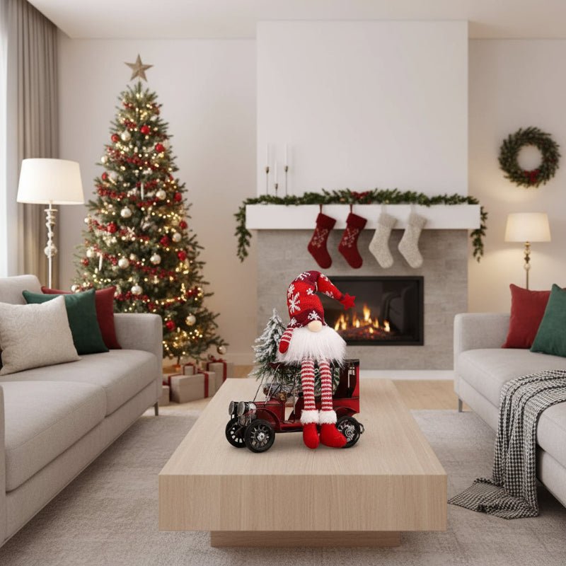 Luminous Christmas doll with warm, yellow glow for festive decoration