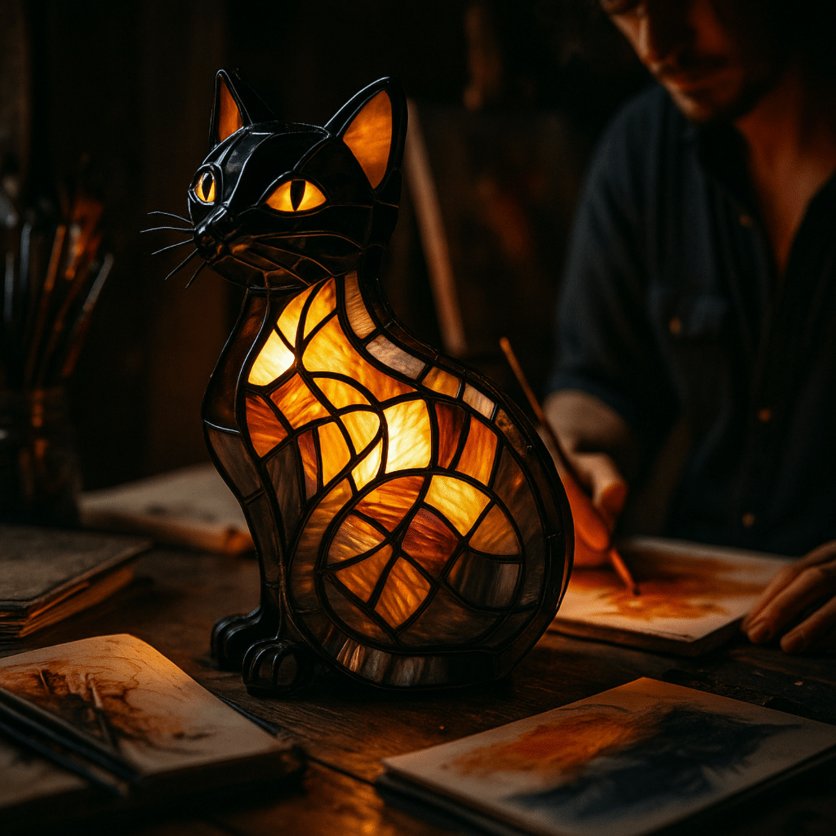 Playful LED Cat Night Light with Soft Ambient Glow
