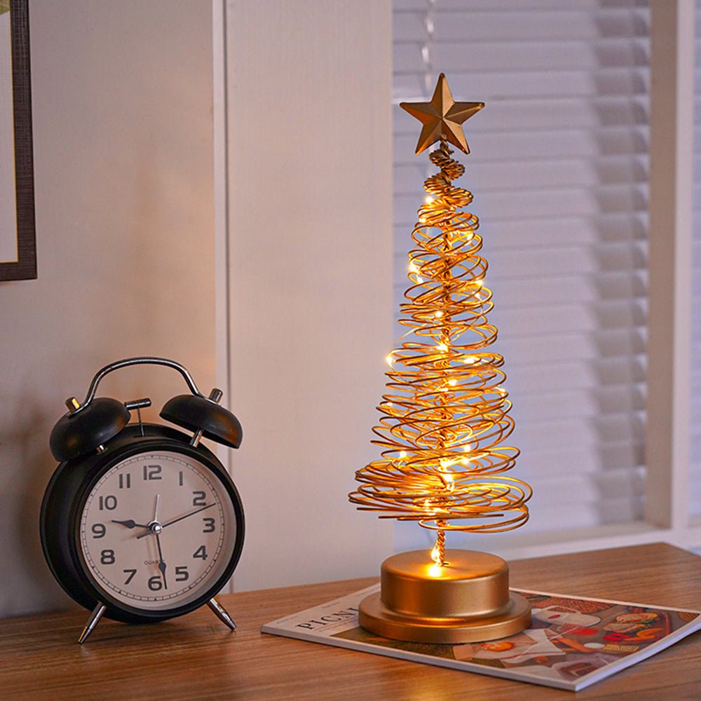 LED Christmas Tree with Spiral Design and Star Accent (33 cm)