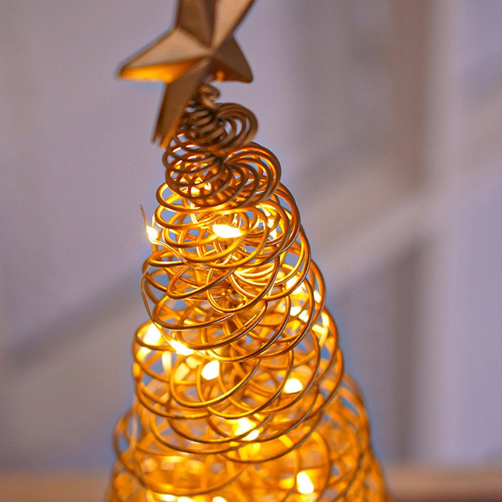 LED Christmas Tree with Spiral Design and Star Accent (33 cm)