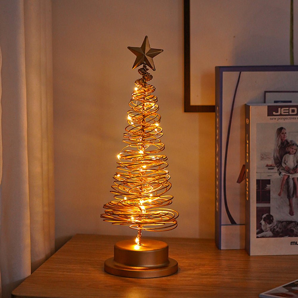 LED Christmas Tree with Spiral Design and Star Accent (33 cm)