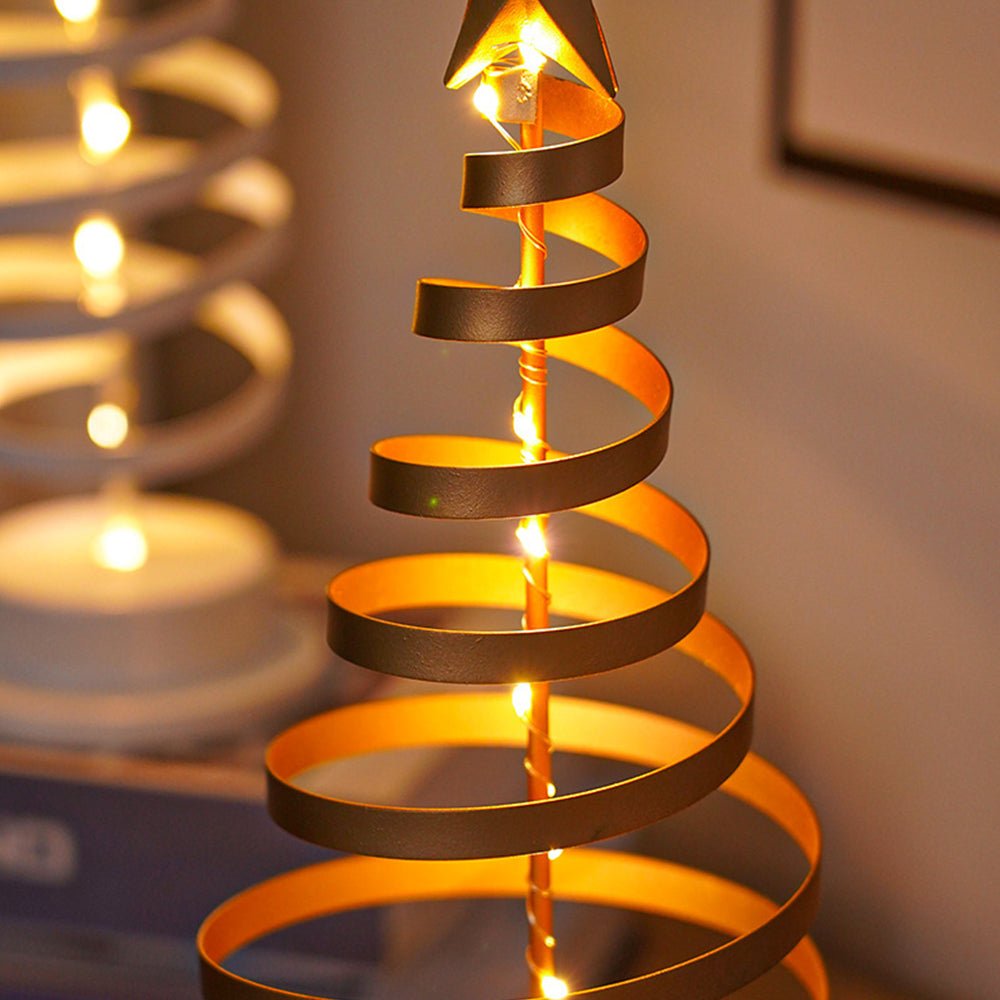 LED Christmas Tree with Spiral Design and Star Accent (33 cm)