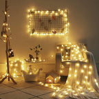LED string lights with warm glow & colorful sparkle