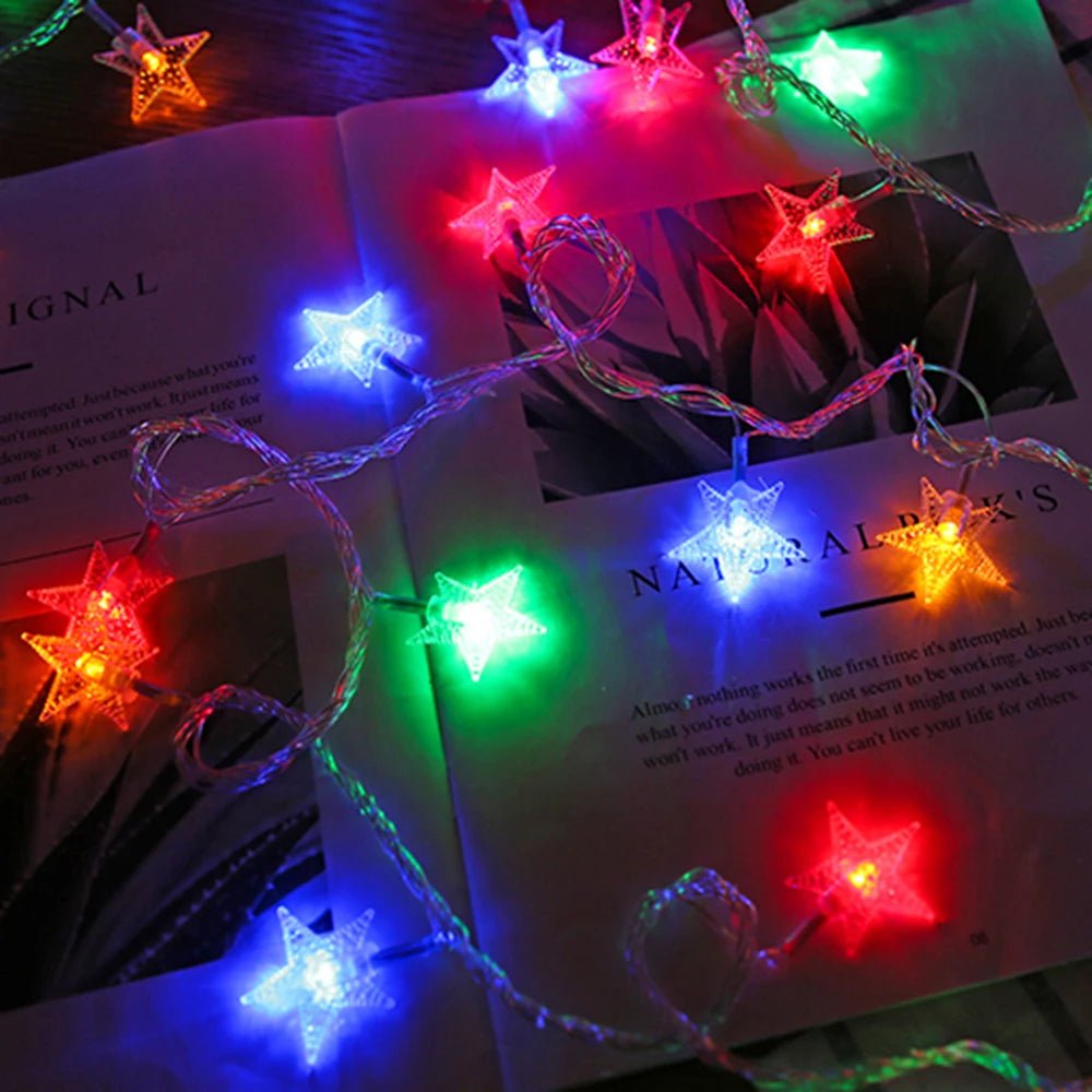 LED string lights with warm glow & colorful sparkle