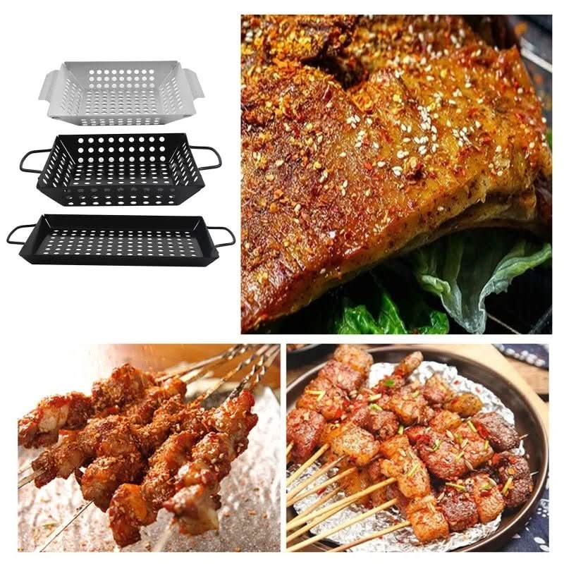 non-stick grill basket for even BBQ cooking