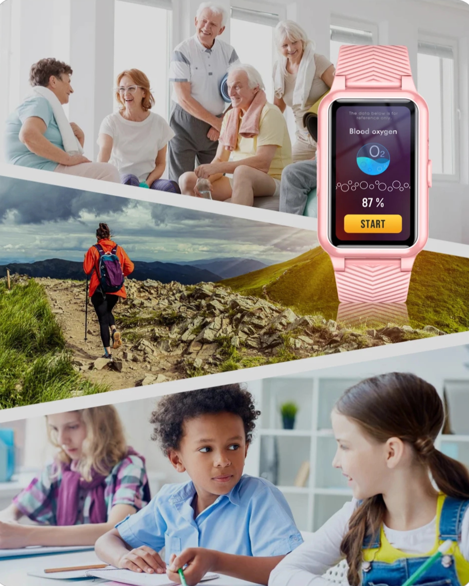 Smartwatch for seniors with location sharing & SOS function