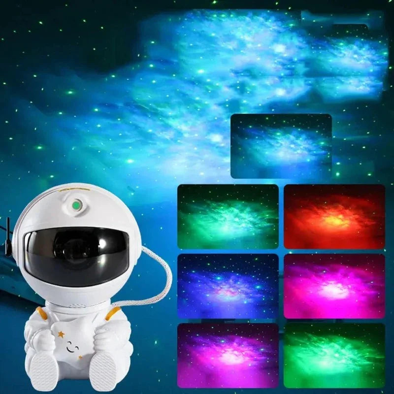 Galaxy Starry Sky Projector Lamp - Astronaut LED Projection Night Light for Bedroom
