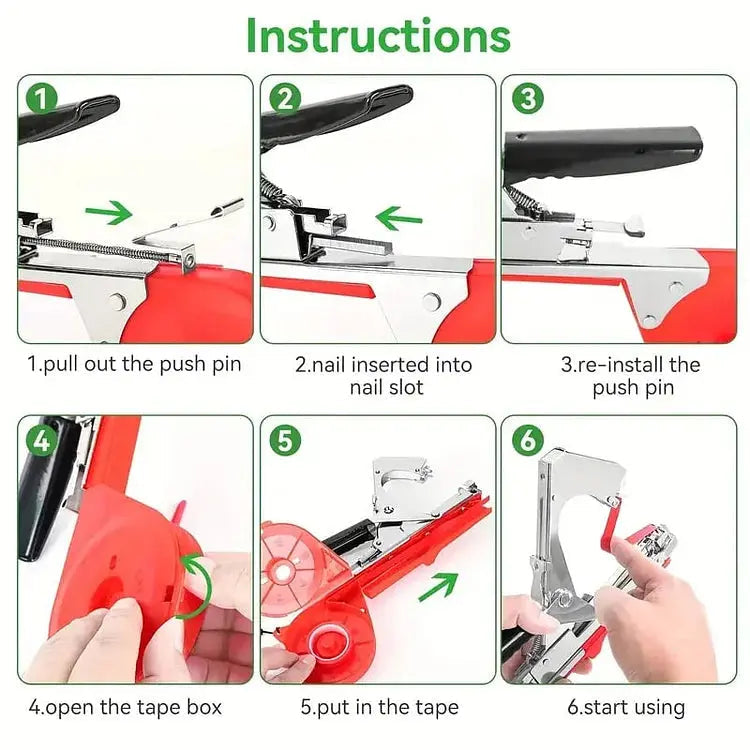 Garden Plant Tying Tool Set | 10 Rolls of Tape and 10,000 Staples