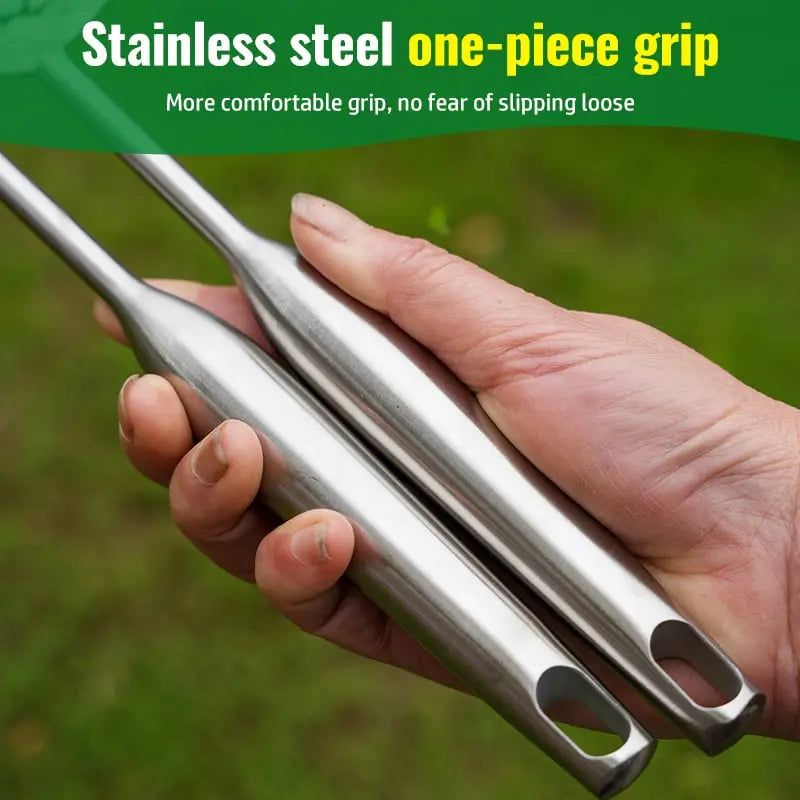 Garden rake made of stainless steel — Sturdy hand rake with non-slip grip