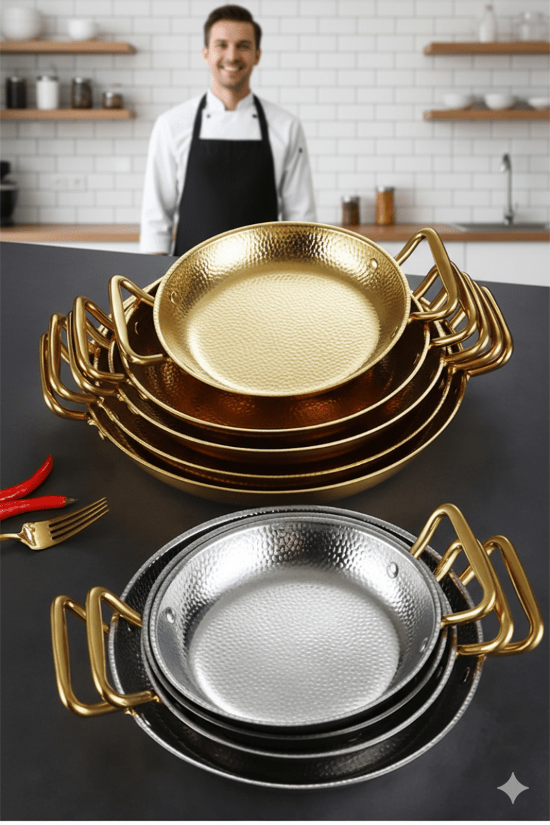 Hammered stainless steel pot for frying, sauces & versatile cooking