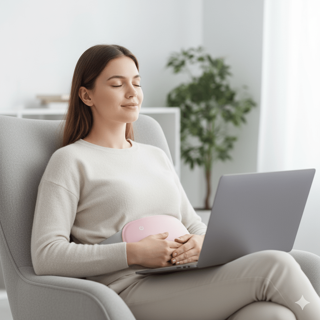Electric abdominal heater with vibration function for pain relief