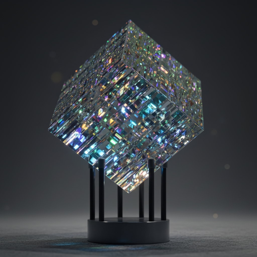 ChromaticCube Crystal Rainbow Refraction Art | Modern Desk Decor & Centerpiece