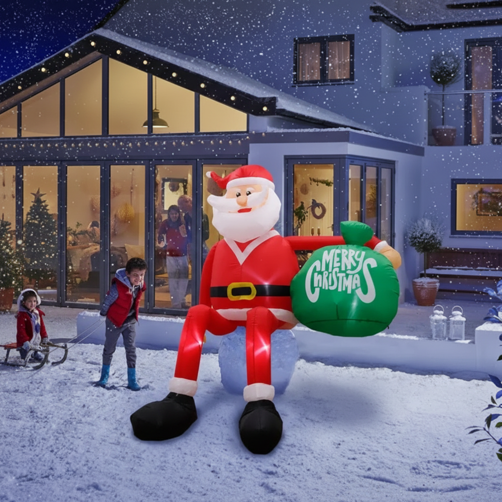 Giant 8FT LED Inflatable Climbing Santa | Premium, Waterproof Outdoor Christmas Decor