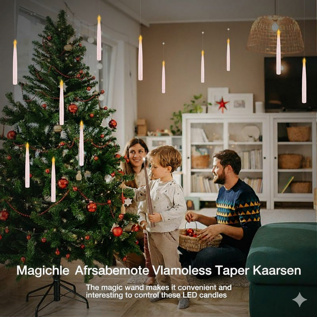 LumiGlow LED Candle Set | Flameless hanging candles with remote control for atmospheric decoration