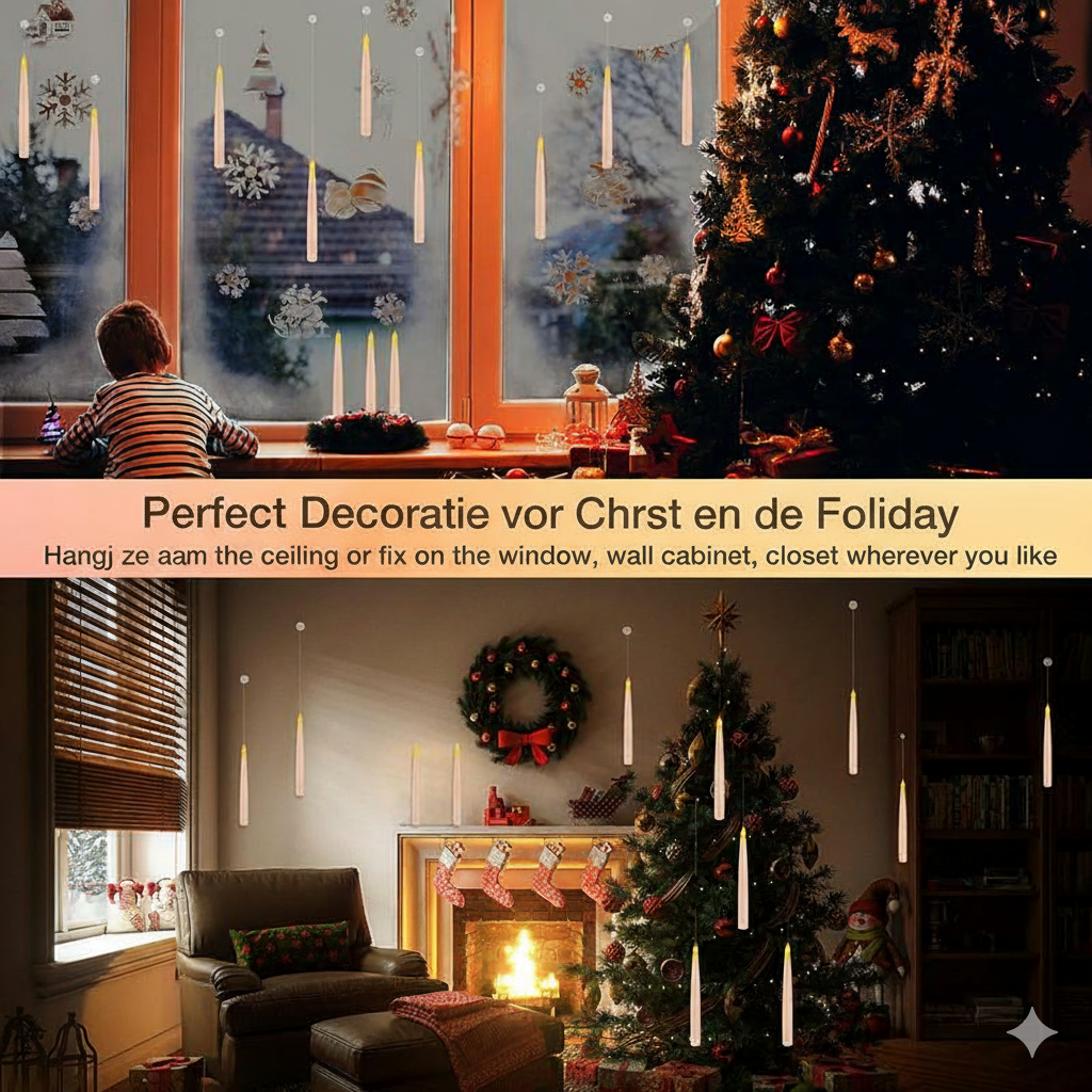 LumiGlow LED Candle Set | Flameless hanging candles with remote control for atmospheric decoration