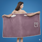 Highly Absorbent Fleece – Snap Button Fit – Soft Lightweight Comfort for Shower Gym & Travel