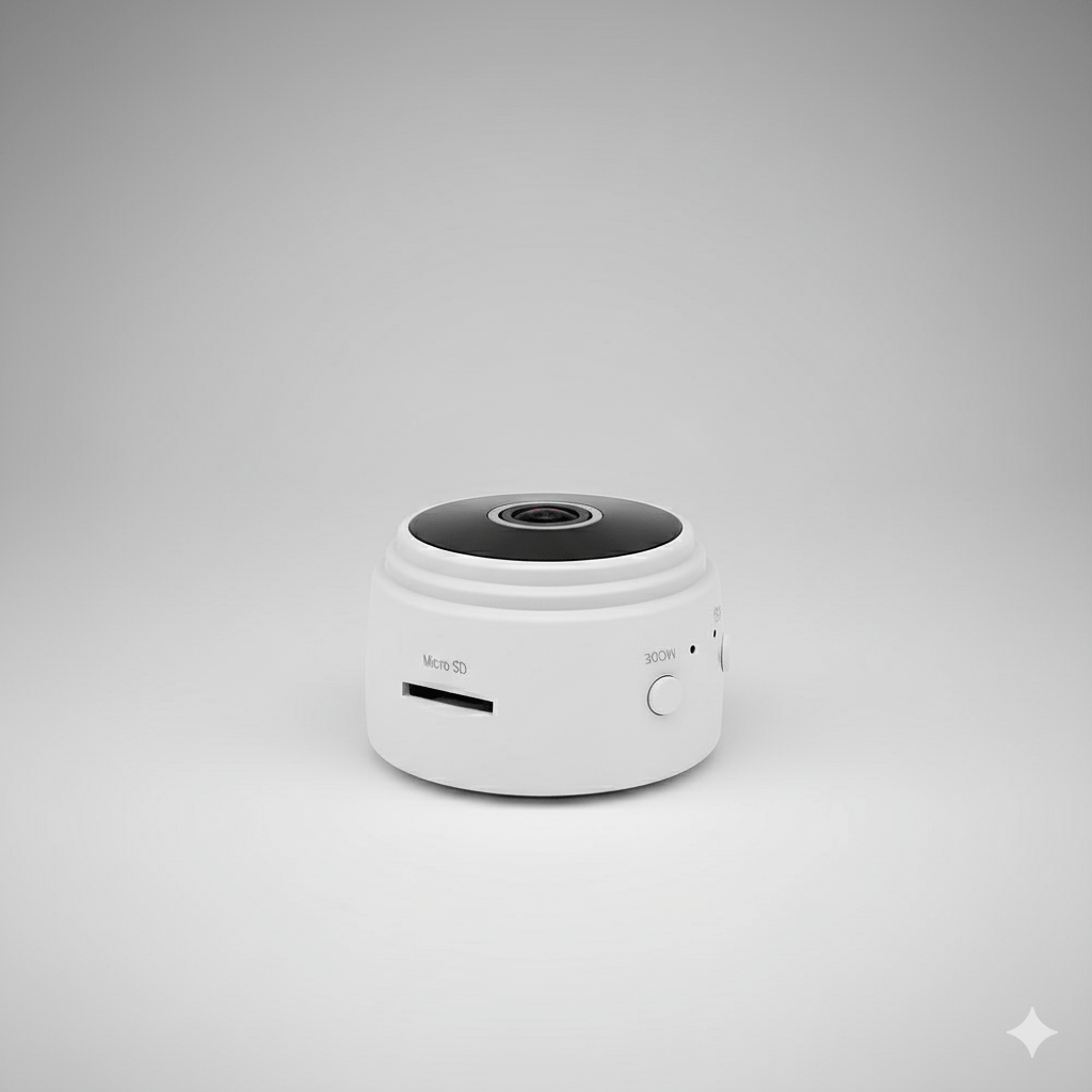 Compact security camera with night vision & app control