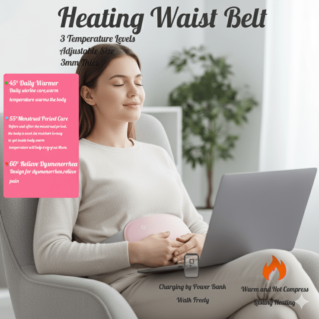 Electric abdominal heater with vibration function for pain relief