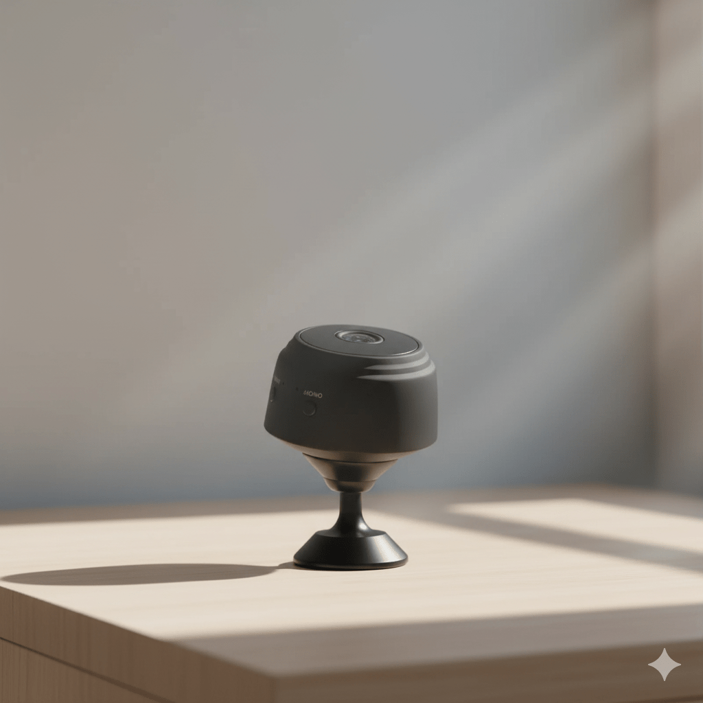 Compact security camera with night vision & app control