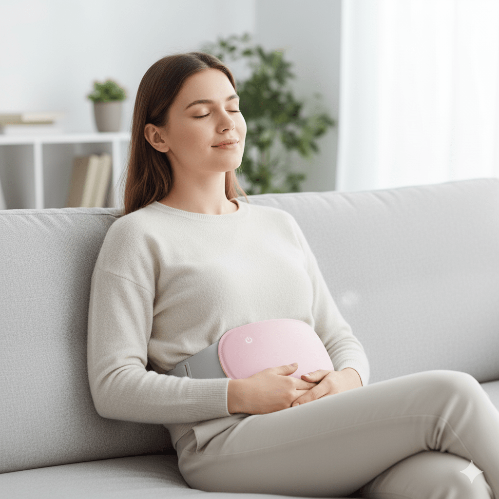Electric abdominal heater with vibration function for pain relief