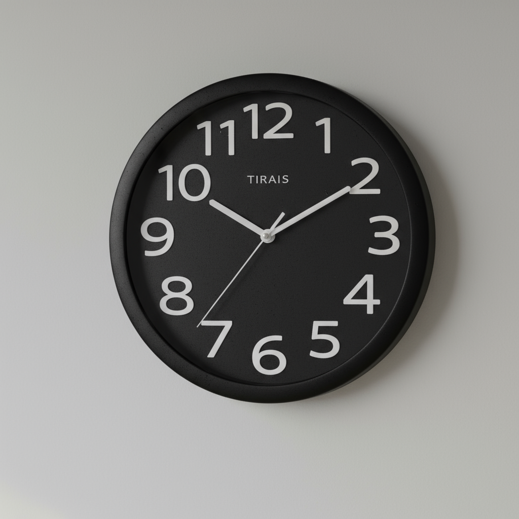 NumClock | Modern Wall Clock Black 30 cm Plastic