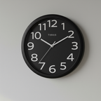 NumClock | Modern Wall Clock Black 30 cm Plastic