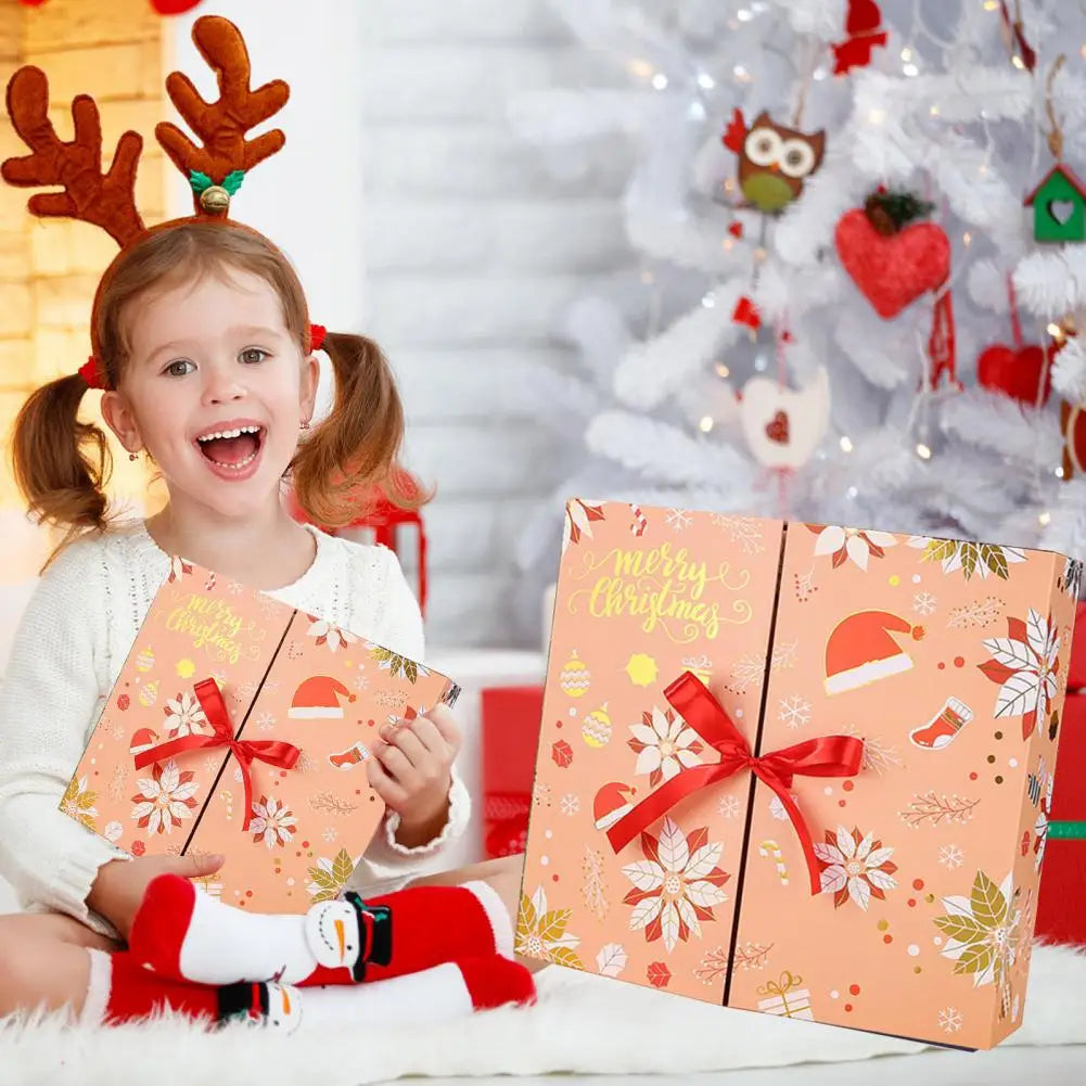 Personalized DIY Advent Calendar – Empty Box Set for 24 Days Christmas Countdown with Festive Design