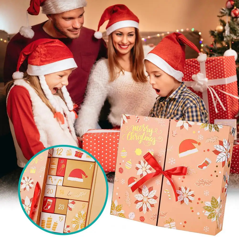 Personalized DIY Advent Calendar – Empty Box Set for 24 Days Christmas Countdown with Festive Design
