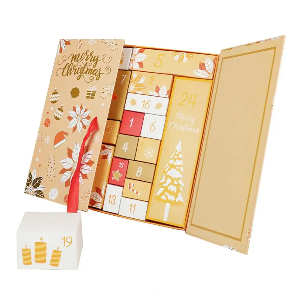Personalized DIY Advent Calendar – Empty Box Set for 24 Days Christmas Countdown with Festive Design