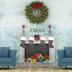 Personalized Velvet Christmas Stocking with Monogram – Modern Gray Design