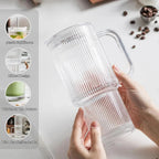 Ribbed Borosilicate Glass Cup — Heat Resistant with Spill PRedection