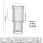 Ribbed Borosilicate Glass Cup — Heat Resistant with Spill PRedection
