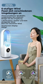 BrisaFlow Table Air Cooler | 3-in-1 Cooling & Humidification | Bladeless Design | USB & Timer