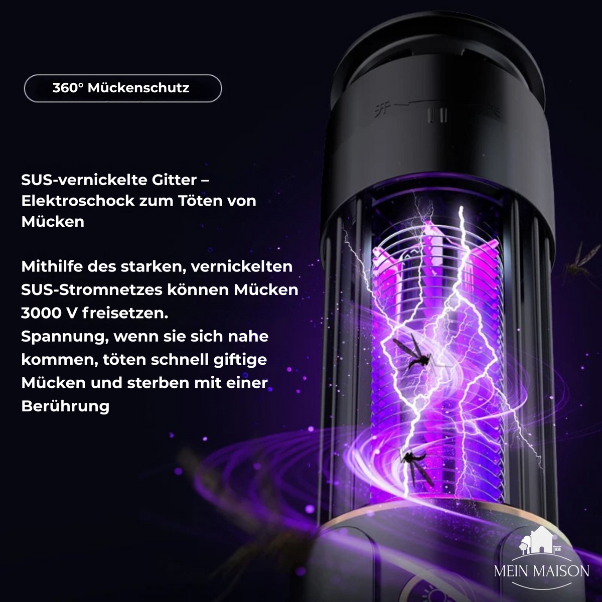 Lunavax Electric Mosquito Lamp | USB Rechargeable | Quiet & Chemical-Free | Insect Killer for Indoor & Outdoor