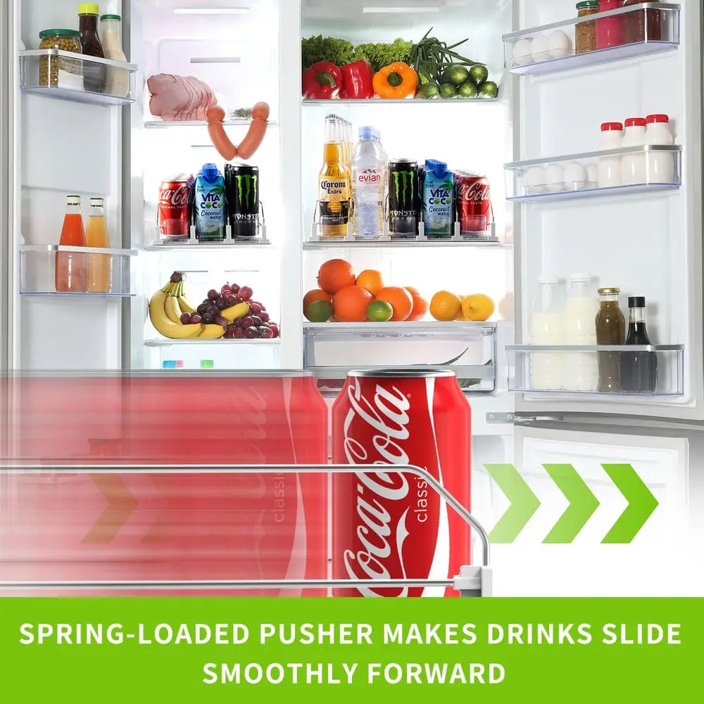 Drink Organizer for Refrigerator – Adjustable with Automatic Feed