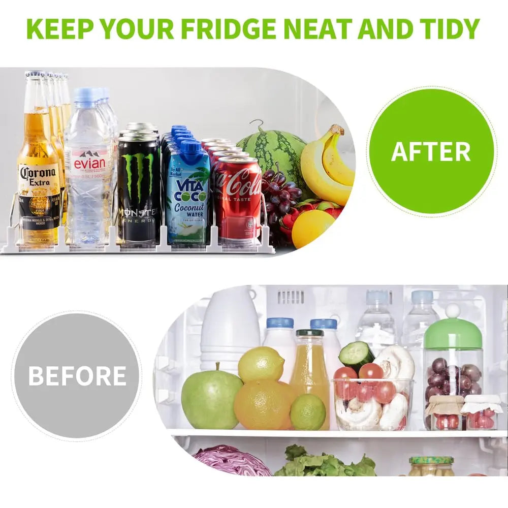 Drink Organizer for Refrigerator – Adjustable with Automatic Feed