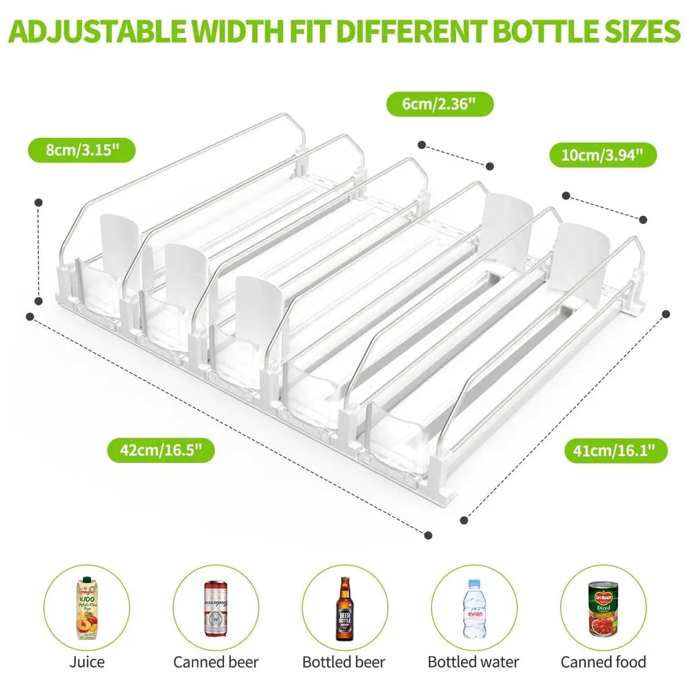Drink Organizer for Refrigerator – Adjustable with Automatic Feed