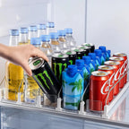 Beverage Organizer with Ejection Mechanism – for Refrigerator & Pantry Shelf