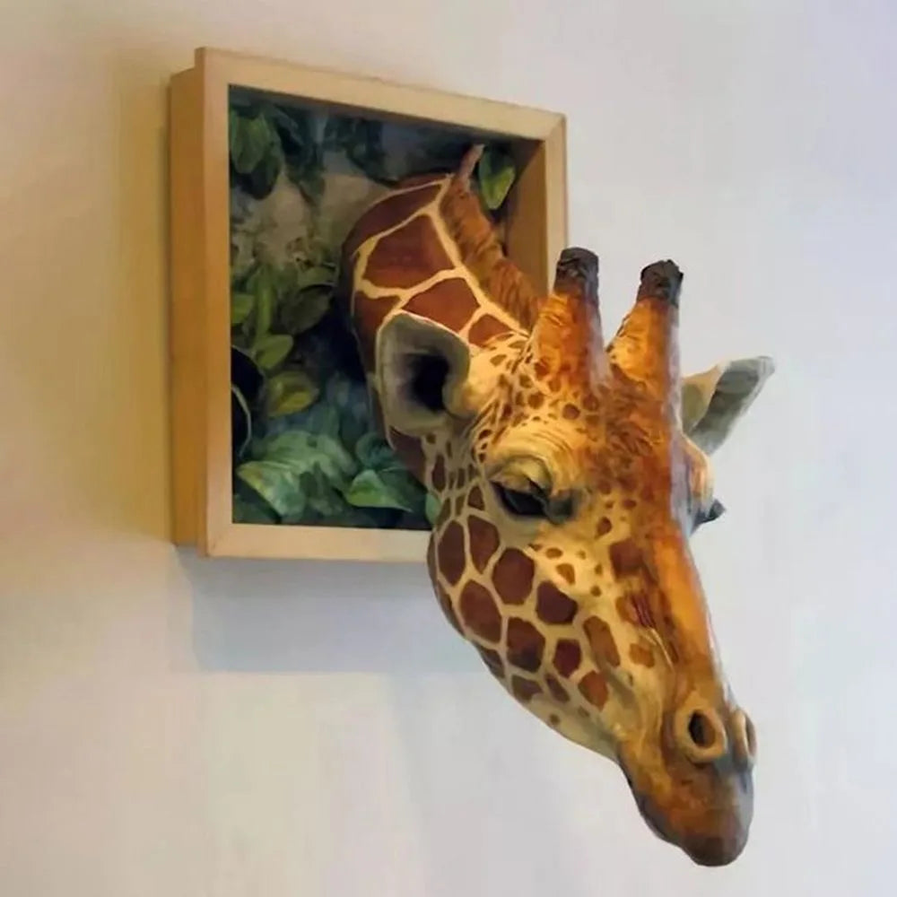 Giraffe Head - Wall Decoration - 3D Sculpture - Lifelike Decoration