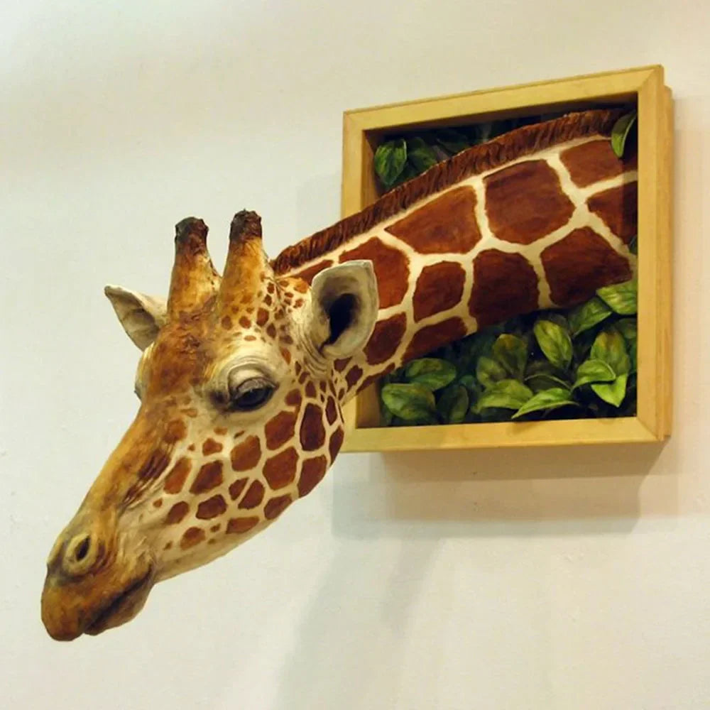 Giraffe Head - Wall Decoration - 3D Sculpture - Lifelike Decoration