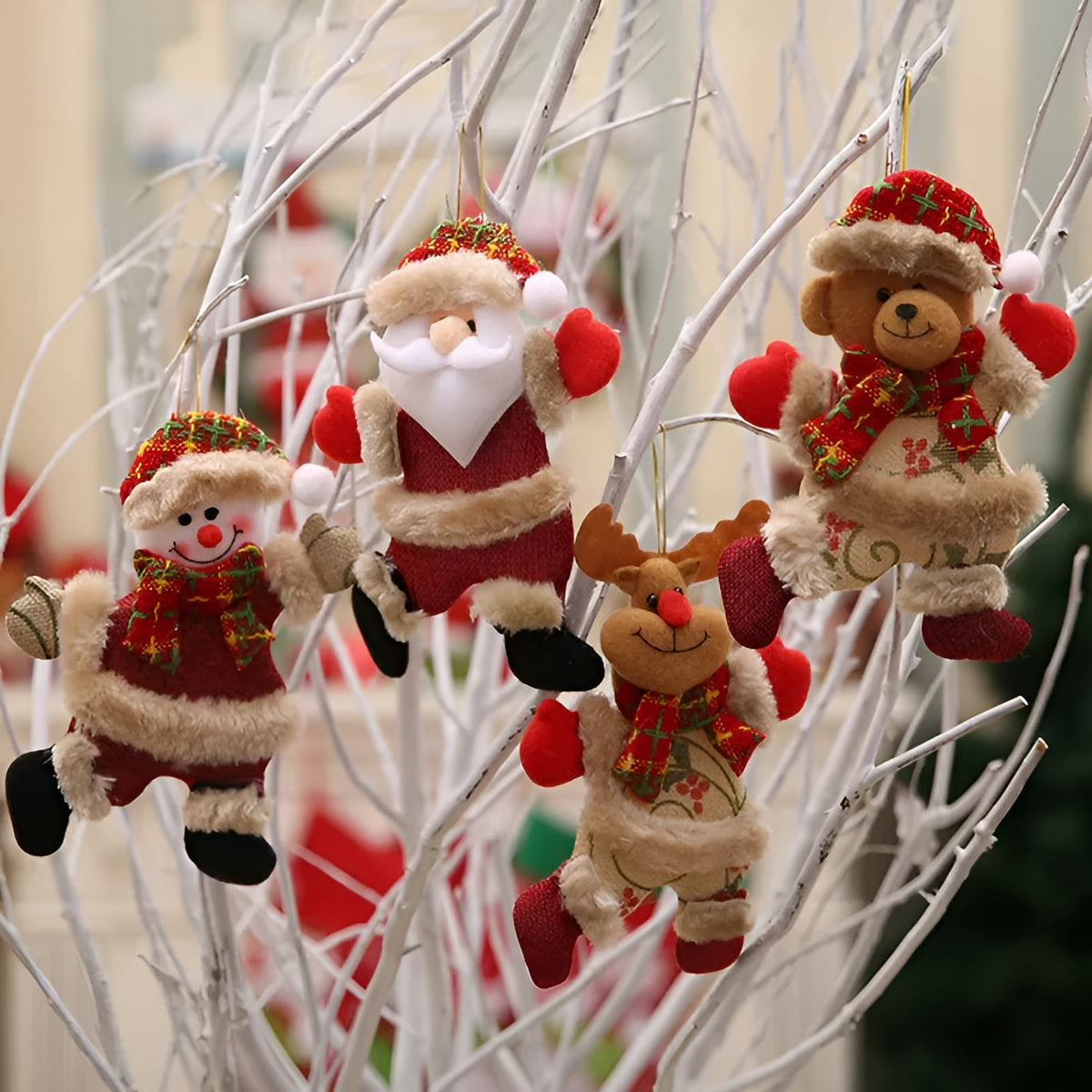Shiny Christmas Ornaments Set of 4 | Christmas Tree Balls Plastic