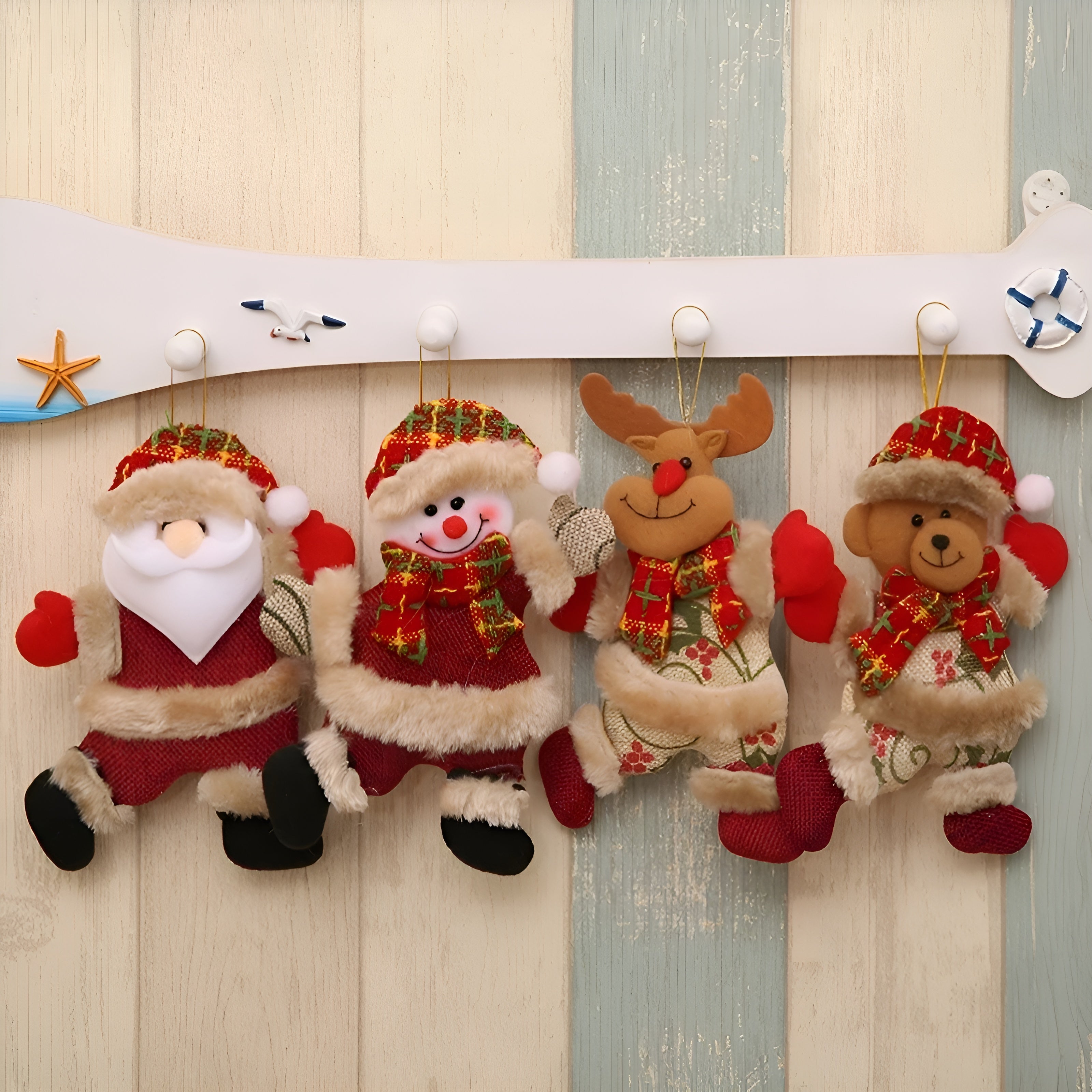Shiny Christmas Ornaments Set of 4 | Christmas Tree Balls Plastic