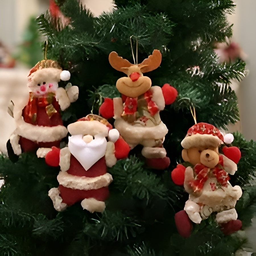 Shiny Christmas Ornaments Set of 4 | Christmas Tree Balls Plastic