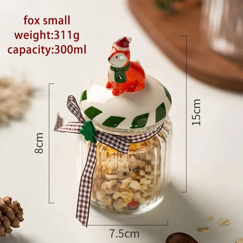 Glass candy storage jar