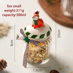 Glass candy storage jar